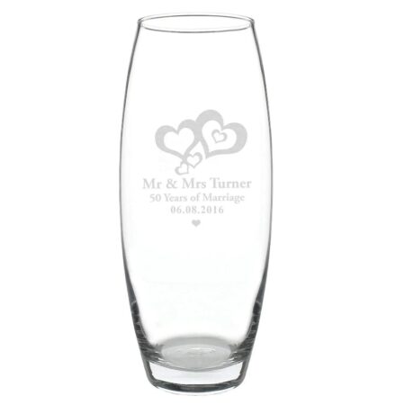 Personalised love hearts bullet vase