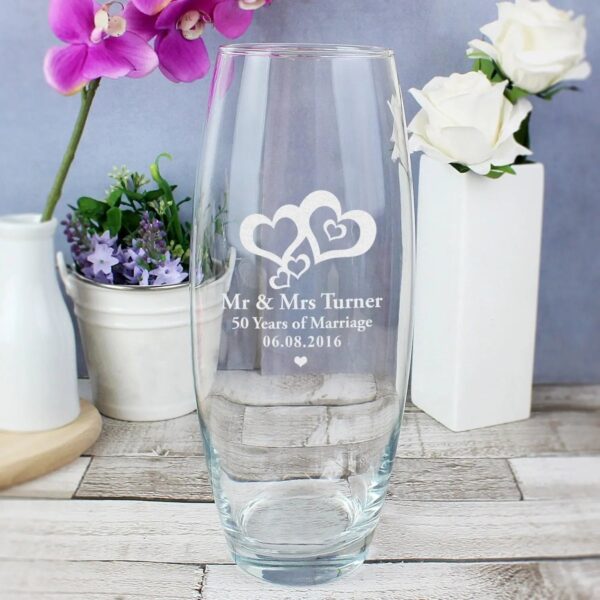 Personalised Love Hearts Bullet Vase: 2 - Vases By Gift Moments