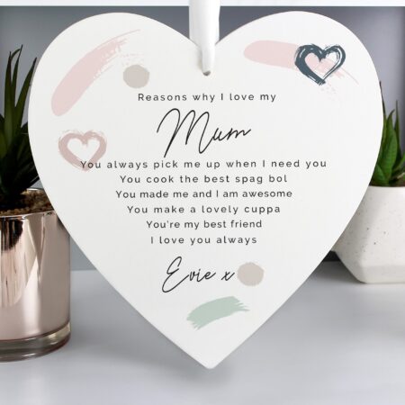 Personalised Love Large Wooden Heart: 2 - Decorations By Gift Moments