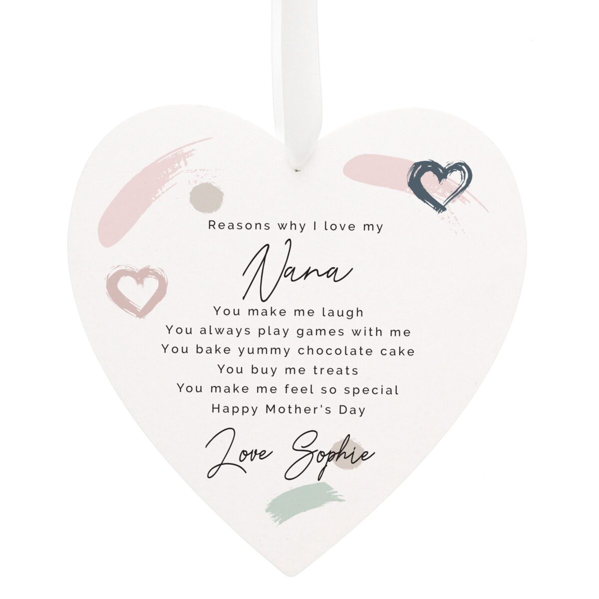 Personalised Love Large Wooden Heart: 5 - Decorations By Gift Moments