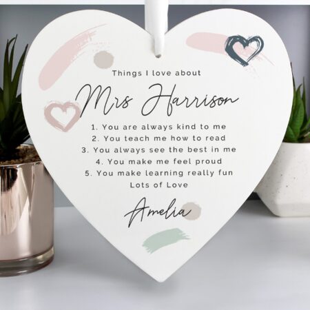 Personalised Love Large Wooden Heart: 4 - Decorations By Gift Moments