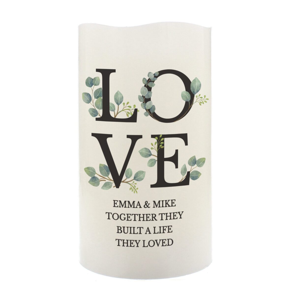 Personalised LOVE LED Candle: 5 - LED Lighting By Gift Moments
