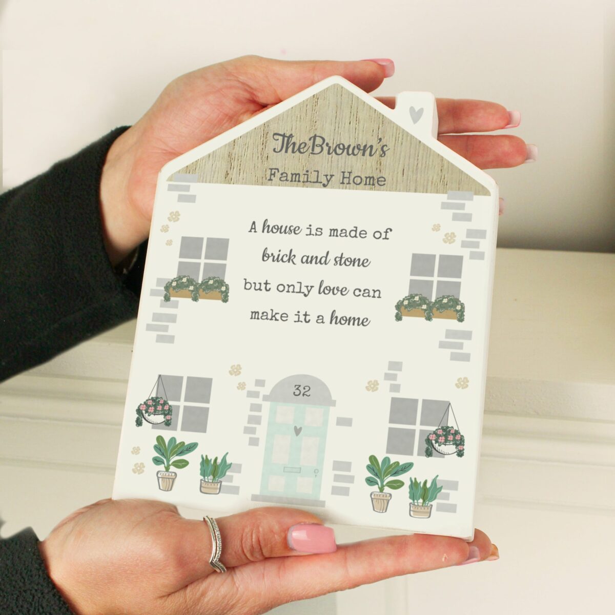 Personalised Love Makes A Home Wooden House Ornament: 3 - Ornaments By Gift Moments