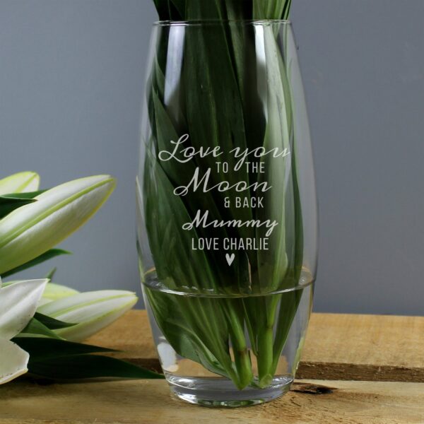 Personalised Love You To The Moon and Back Bullet Vase: 2 - Vases By Gift Moments