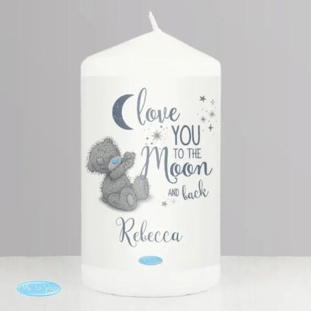 Personalised Me to You ’Love You to the Moon and Back’ Pillar Candle: 2 - Candles By Gift Moments