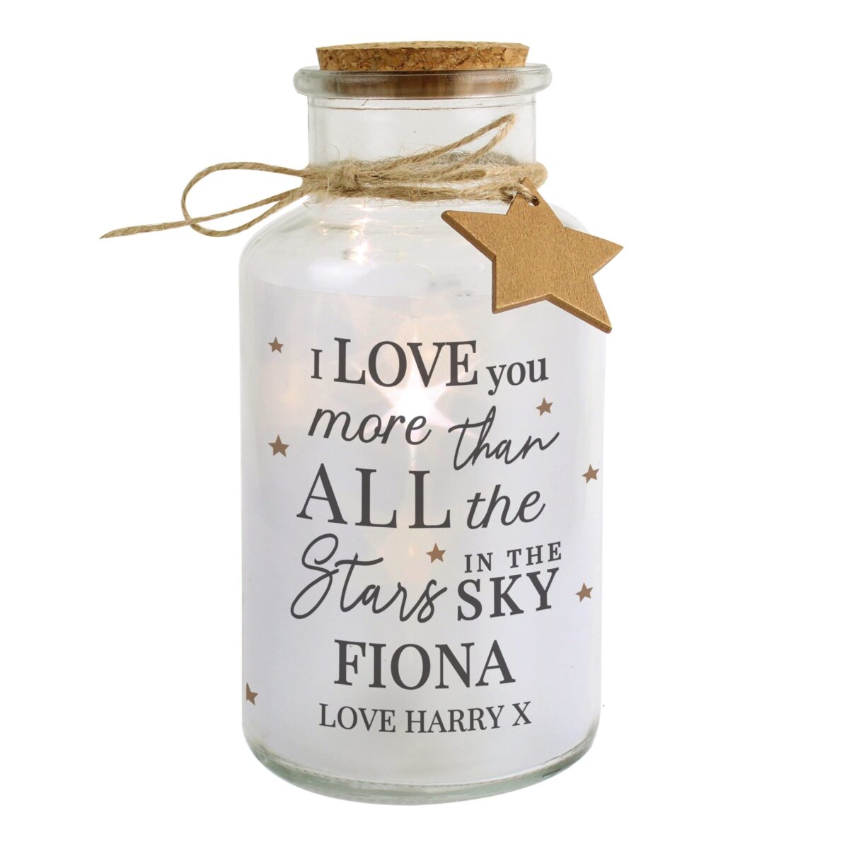 Personalised I Love You More... LED Glass Jar: 4 - LED Lighting By Gift Moments