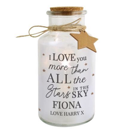 Personalised I Love You More... LED Glass Jar: 4 - LED Lighting By Gift Moments