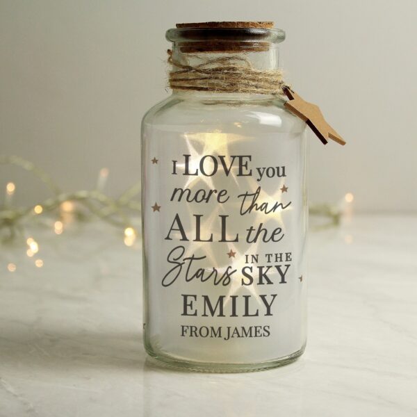 Personalised I Love You More... LED Glass Jar: 1 - LED Lighting By Gift Moments