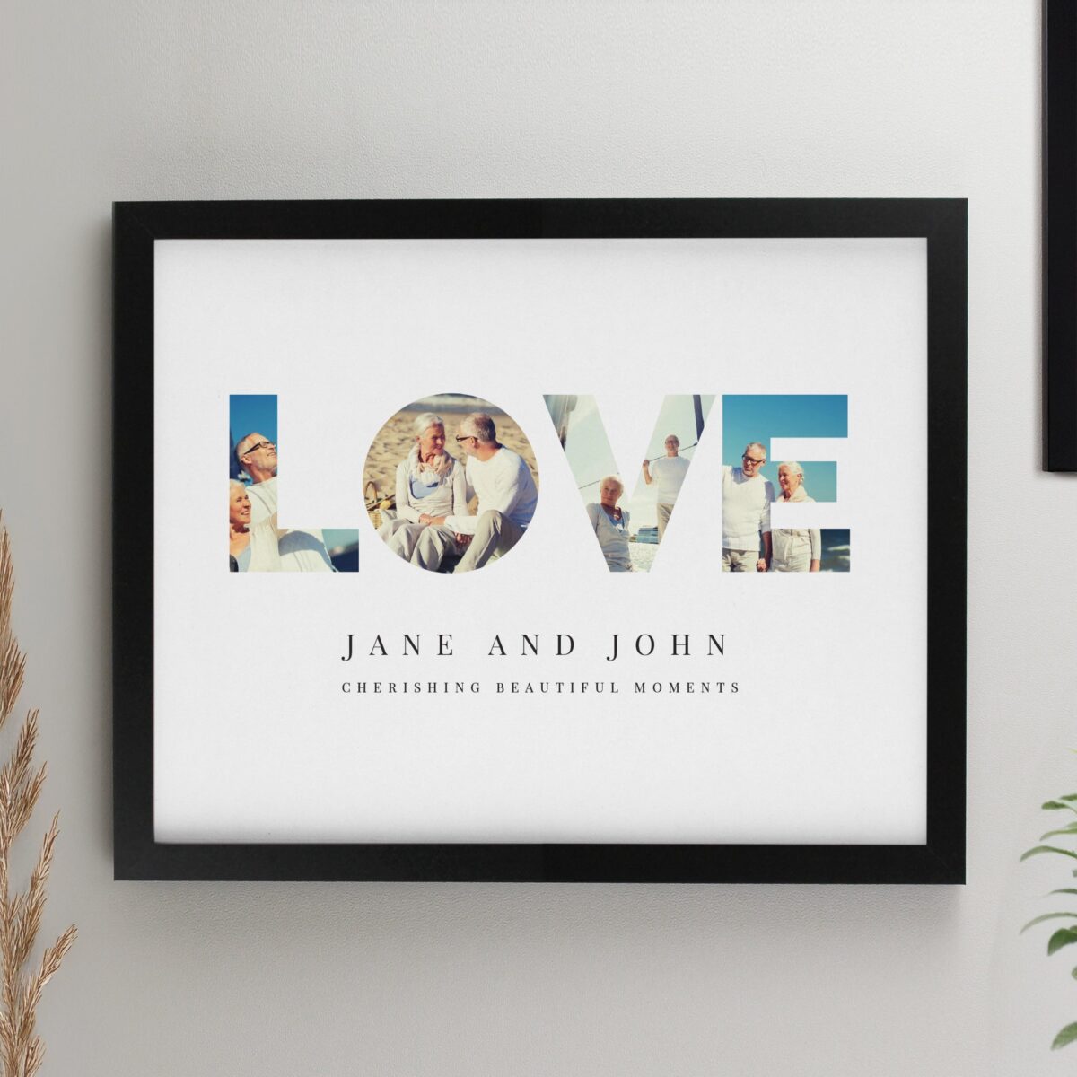 Personalised LOVE Photo Framed Prints: 2 - Black - Framed Prints By Gift Moments