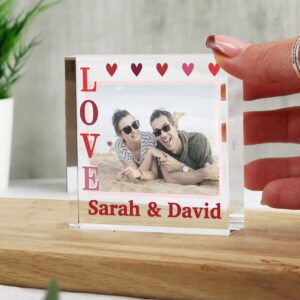 Personalised LOVE Photo Upload Crystal Token: 1 - Ornaments By Gift Moments