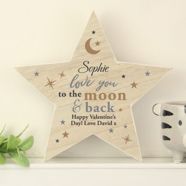 Personalised Love You Wooden Star Ornament: 2 - Ornaments By Gift Moments