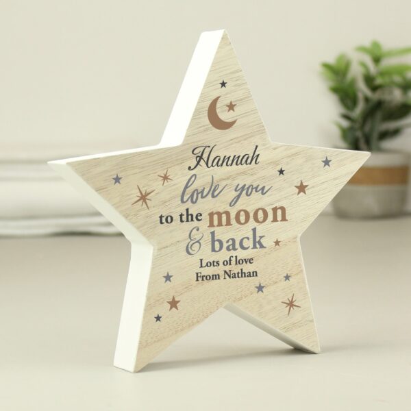 Personalised Love You Wooden Star Ornament: 1 - Ornaments By Gift Moments