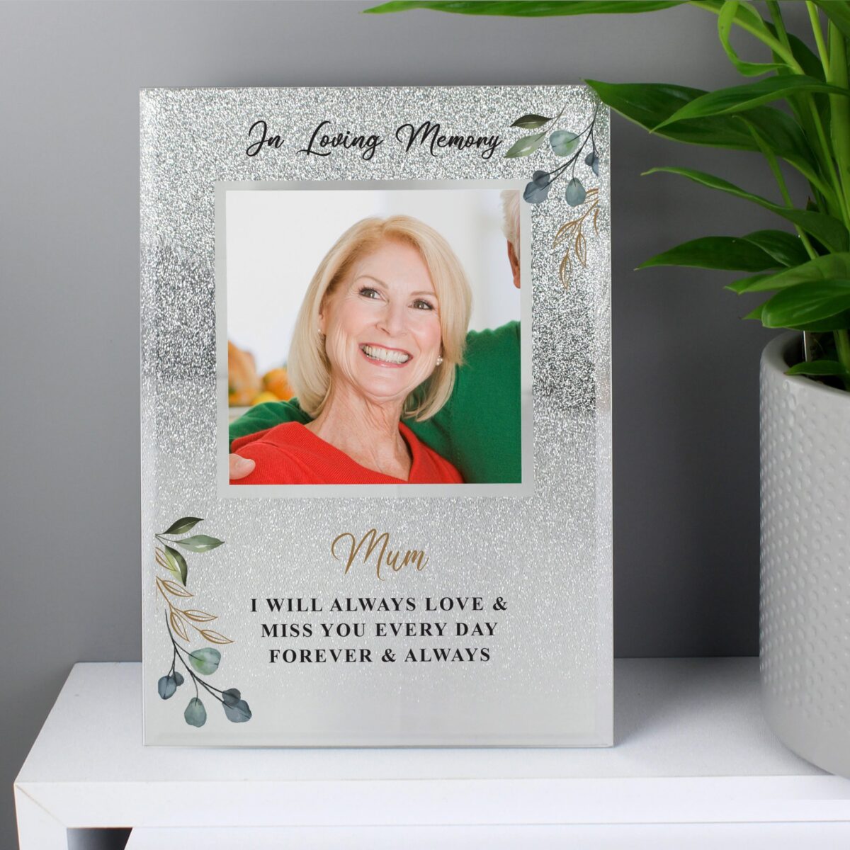 Personalised In Loving Memory 4x4 Glitter Frame: 1 - Photo Frames By Gift Moments