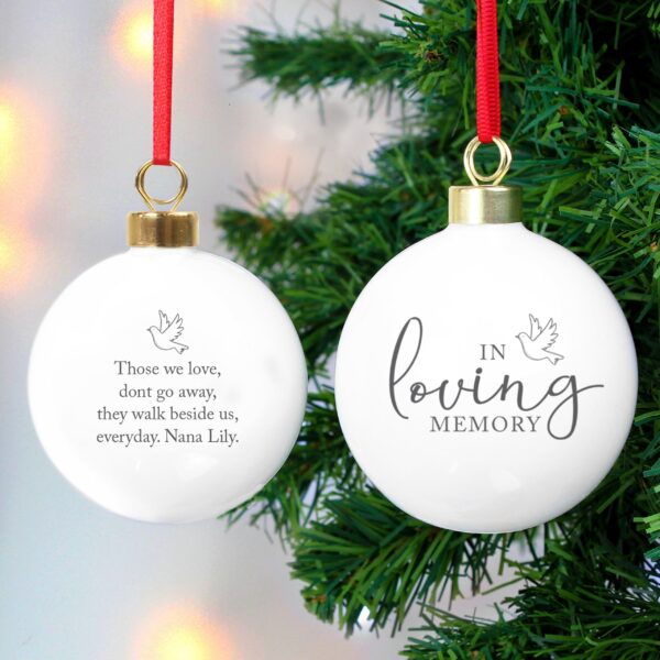 Personalised In Loving Memory Bauble: 1 - Christmas Baubles By Gift Moments