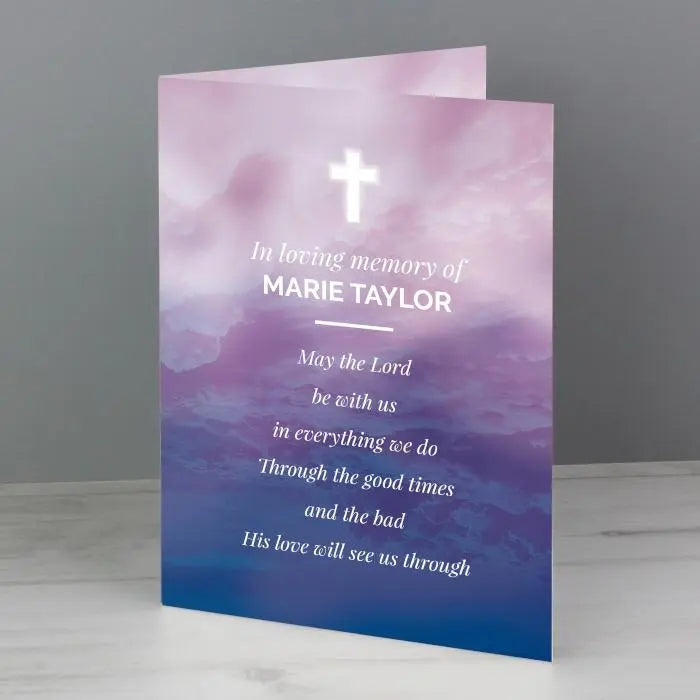 Personalised In Loving Memory Cross Card: 2 - Greeting Cards By Gift Moments