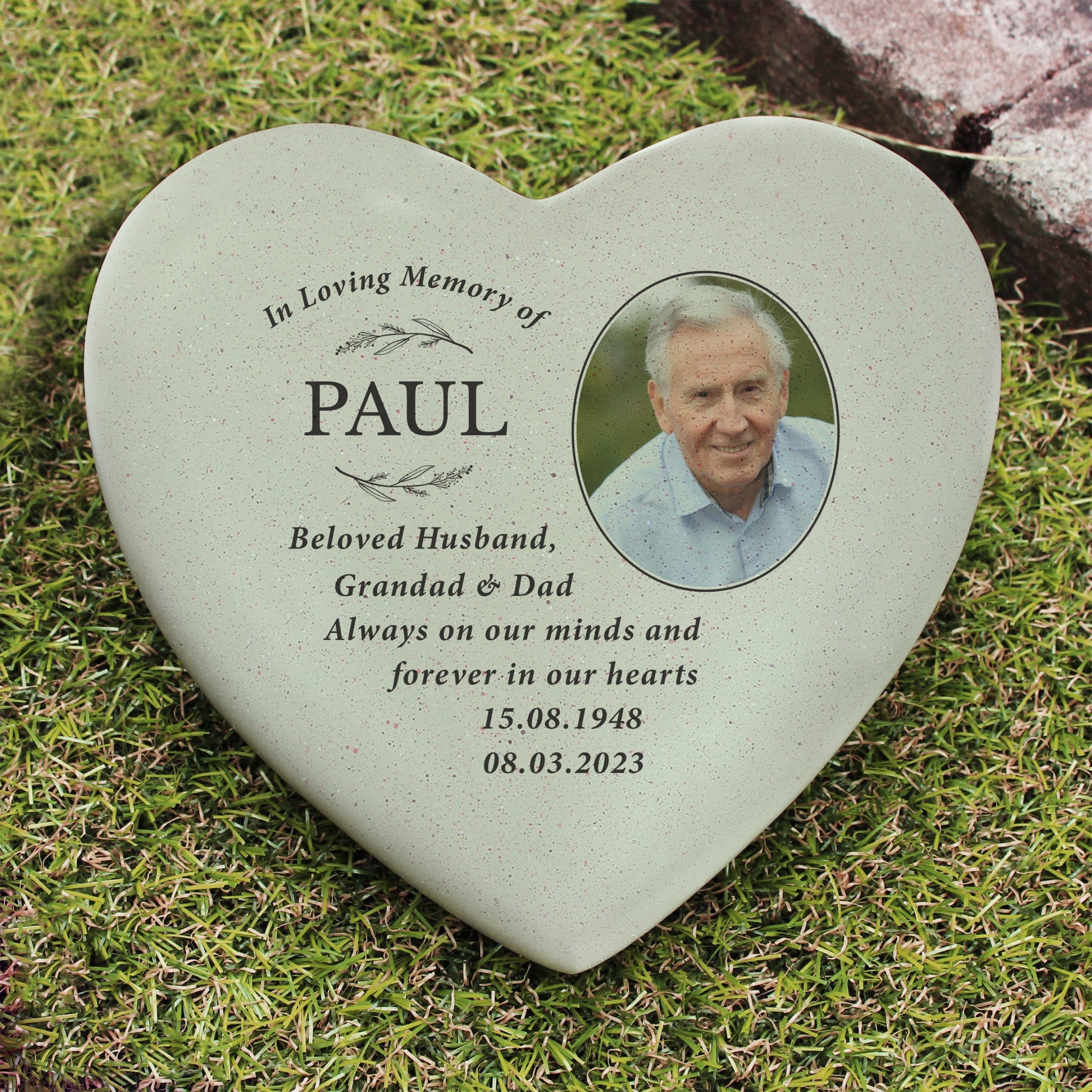 Personalised In Loving Memory Photo Upload Memorial Resin Heart: 1 - Memorials By Gift Moments