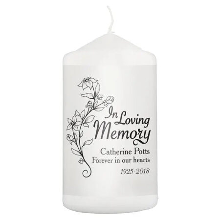 Personalised In Loving Memory Pillar Candle: 2 - Candles By Gift Moments