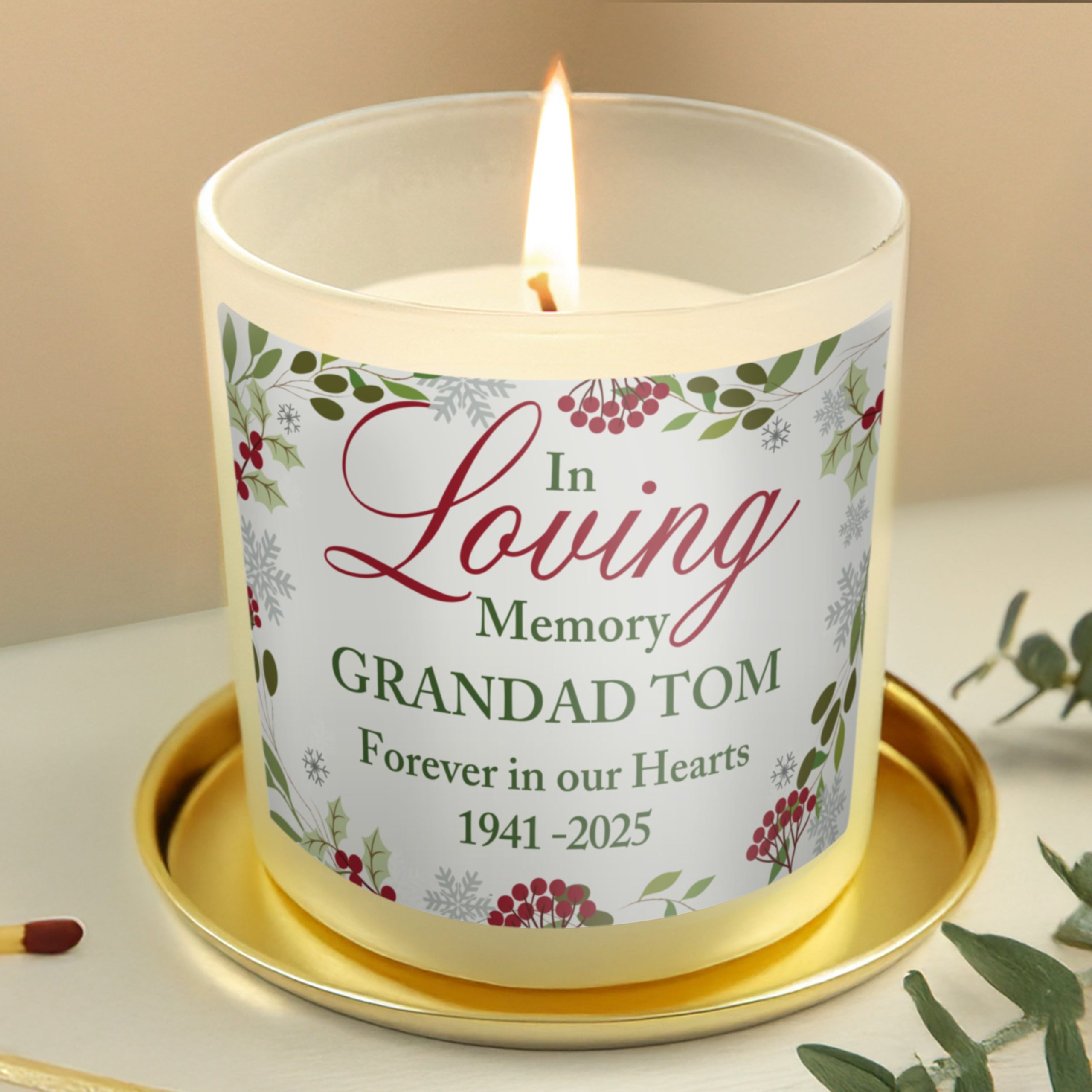Personalised In Loving Memory Scented Jar Candle: 1 - Candles By Gift Moments