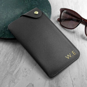 Personalised Luxury Leather Glasses Cases: 5 - Black - Glasses Cases By Gift Moments
