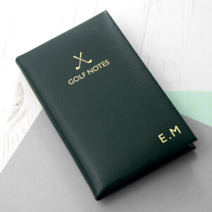 Personalised Luxury Leather Golf Notebooks: 7 - Green - Notebooks By Gift Moments