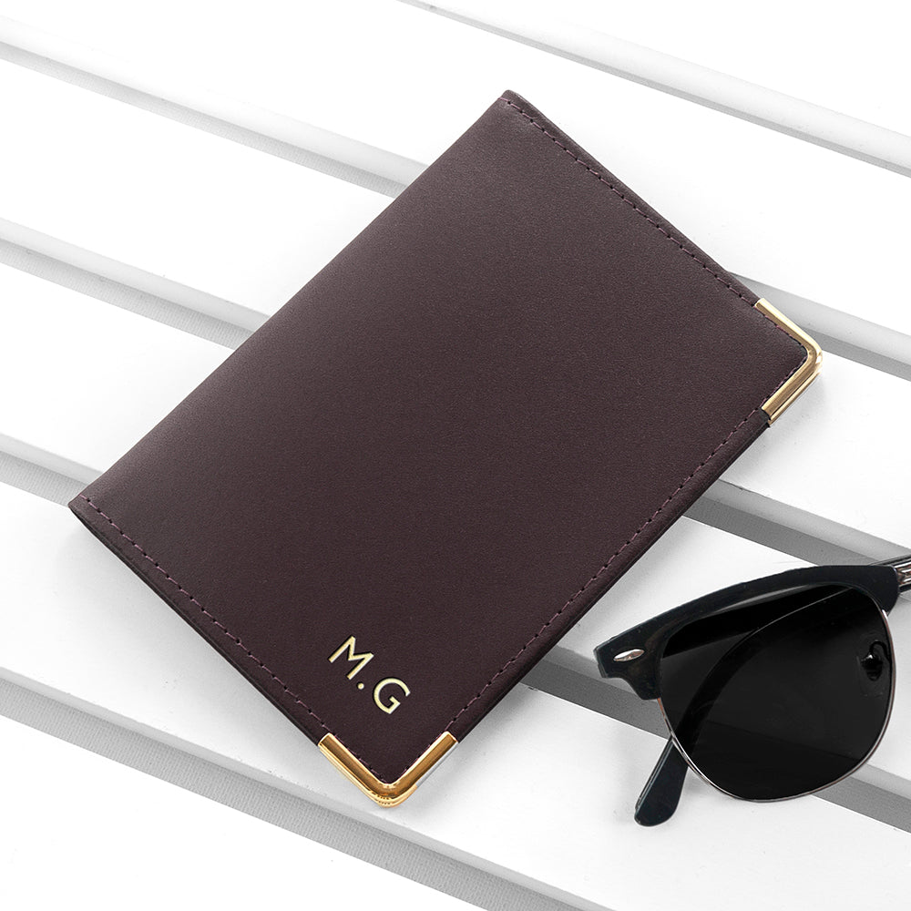 Personalised luxury leather passport covers