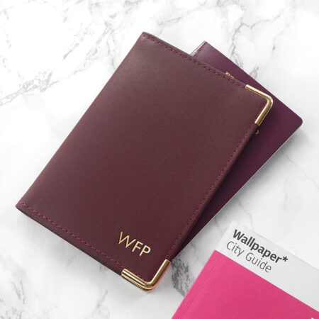Personalised luxury leather passport covers