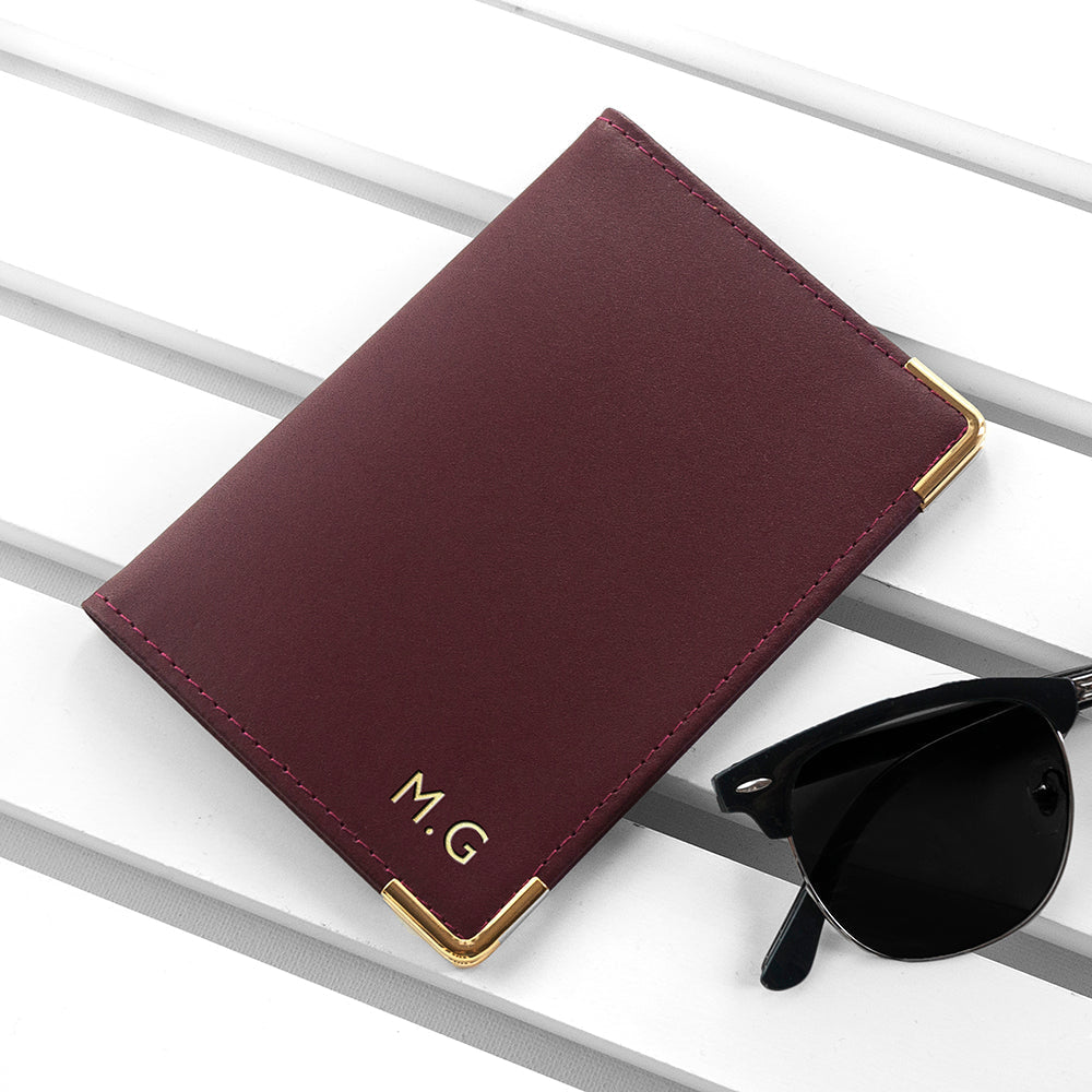 Personalised luxury leather passport covers