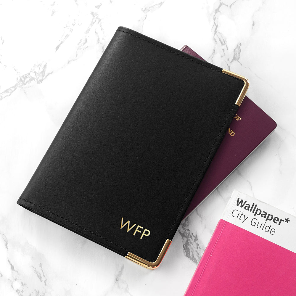 Personalised luxury leather passport covers