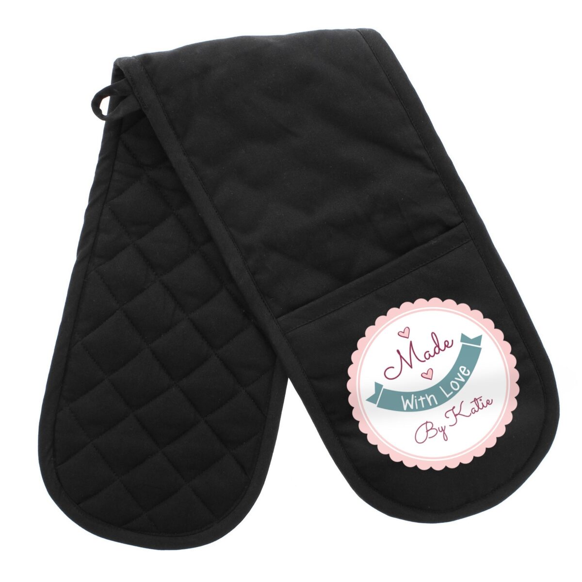 Personalised made love oven gloves