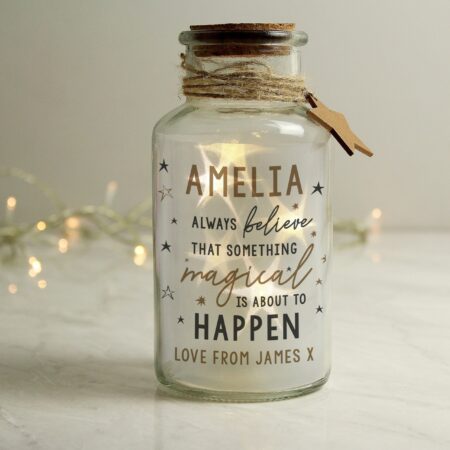 Personalised Magical Things Happen LED Glass Jar: 1 - LED Lighting By Gift Moments