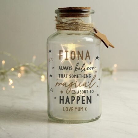 Personalised Magical Things Happen LED Glass Jar: 2 - LED Lighting By Gift Moments