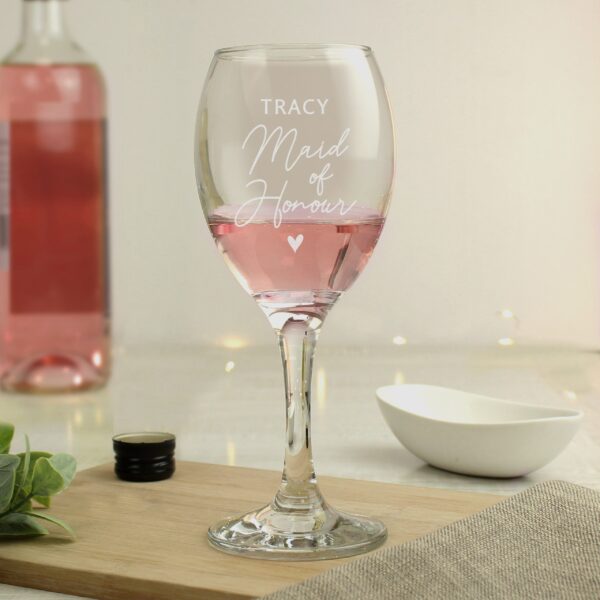 Personalised Maid of Honour Wine Glass: 1 - Wine Glasses By Gift Moments