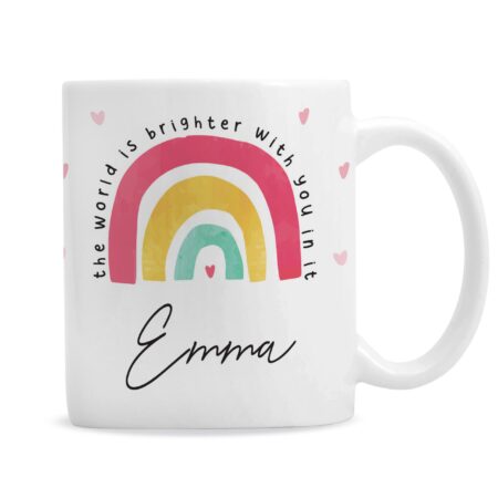 Personalised You Make The World Brighter Mug: 4 - Mugs By Gift Moments