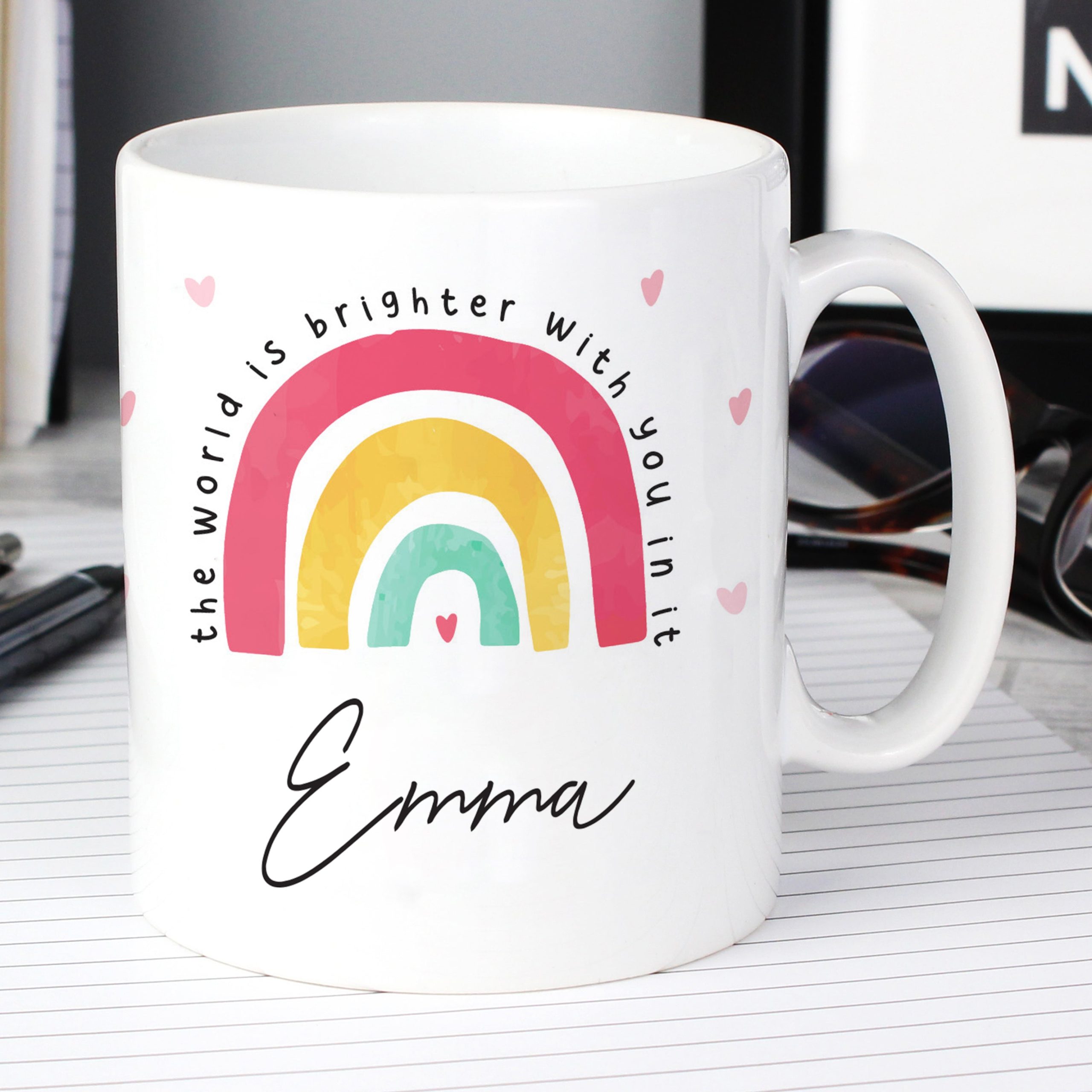 Personalised You Make The World Brighter Mug: 1 - Mugs By Gift Moments