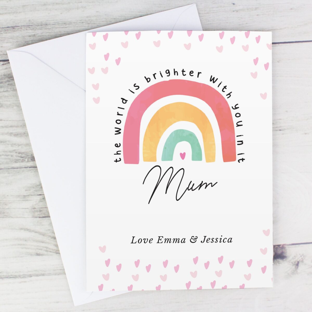 Personalised You Make The World Brighter Rainbow Card: 1 - Greeting Cards By Gift Moments