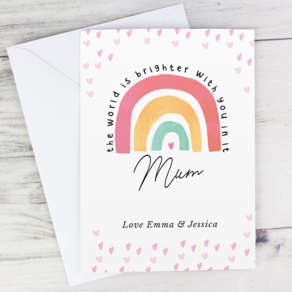 Personalised You Make The World Brighter Rainbow Card: 1 - Greeting Cards By Gift Moments