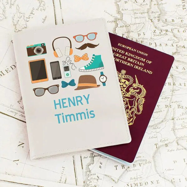 Personalised Male Essentials Cream Passport Holder: 1 - Passport Holders By Gift Moments