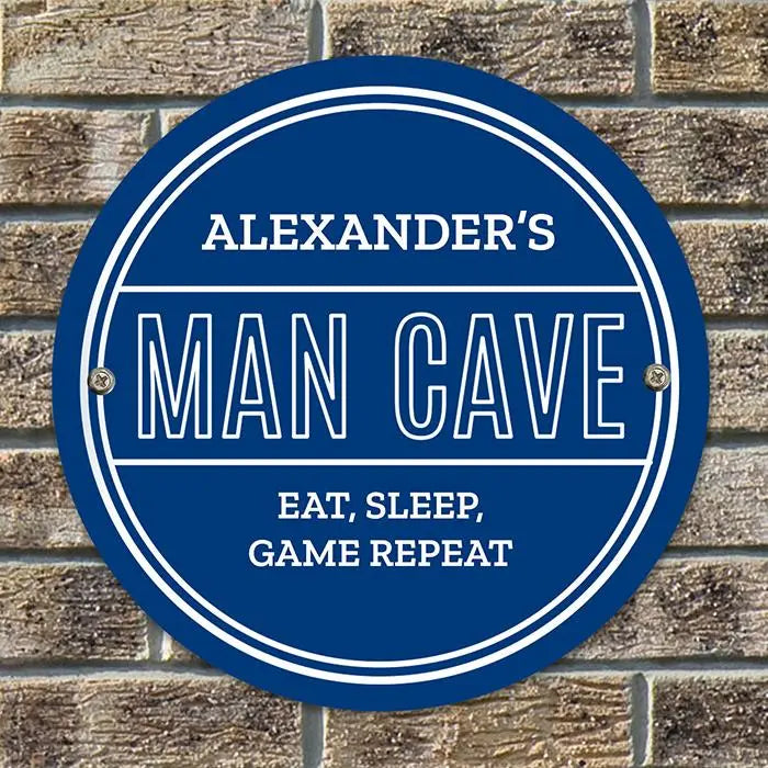 Personalised man cave heritage plaque