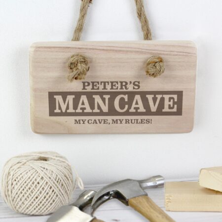Personalised Man Cave Wooden Sign: 1 - Signs & Plaques By Gift Moments