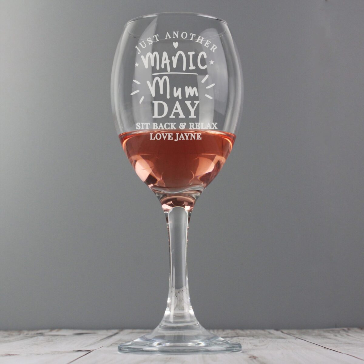 Personalised Manic Mum Day Wine Glass: 4 - Wine Glasses By Gift Moments