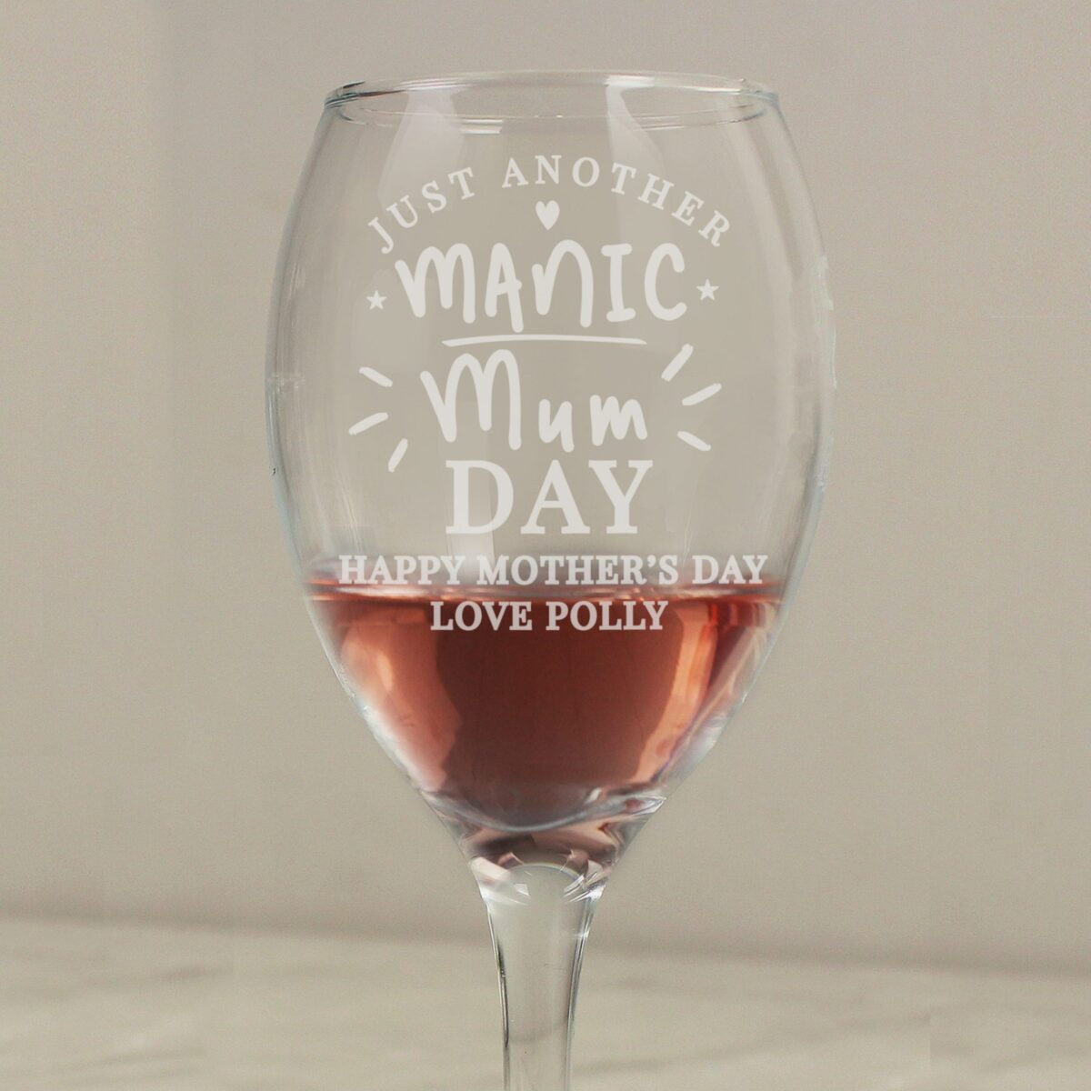 Personalised Manic Mum Day Wine Glass: 3 - Wine Glasses By Gift Moments