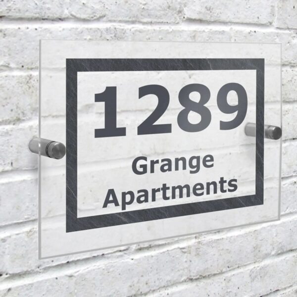 Personalised Marble Acrylic House Sign: 2 - House Signs By Gift Moments