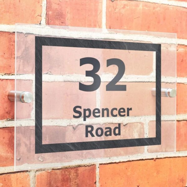 Personalised Marble Acrylic House Sign: 1 - House Signs By Gift Moments