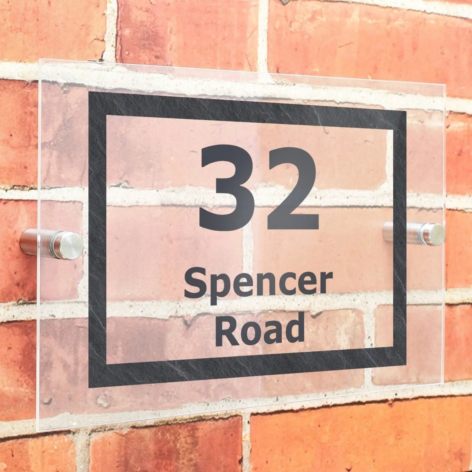 Personalised Marble Acrylic House Sign: 1 - House Signs By Gift Moments