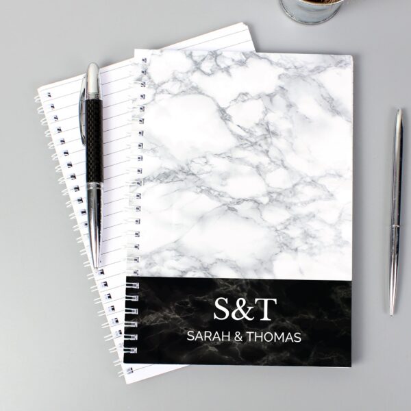Personalised Marble Effect A5 Notebook: 1 - Notebooks By Gift Moments