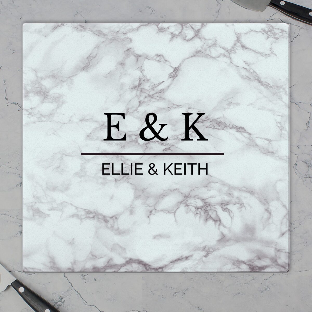 Personalised Marble Effect Glass Chopping Board/Worktop Saver: 1 - Chopping Boards By Gift Moments