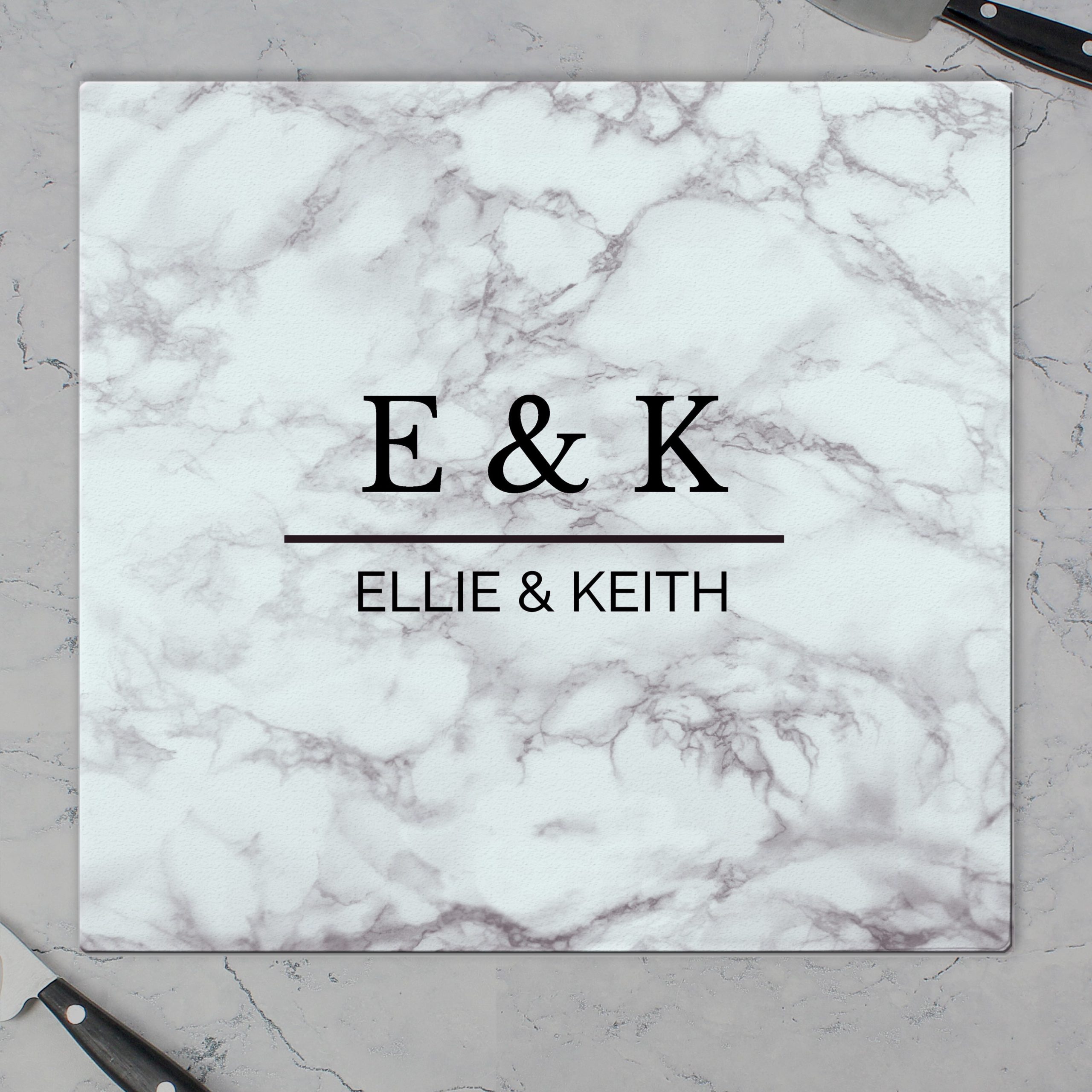 Personalised Marble Effect Glass Chopping Board/Worktop Saver: 1 - Chopping Boards By Gift Moments