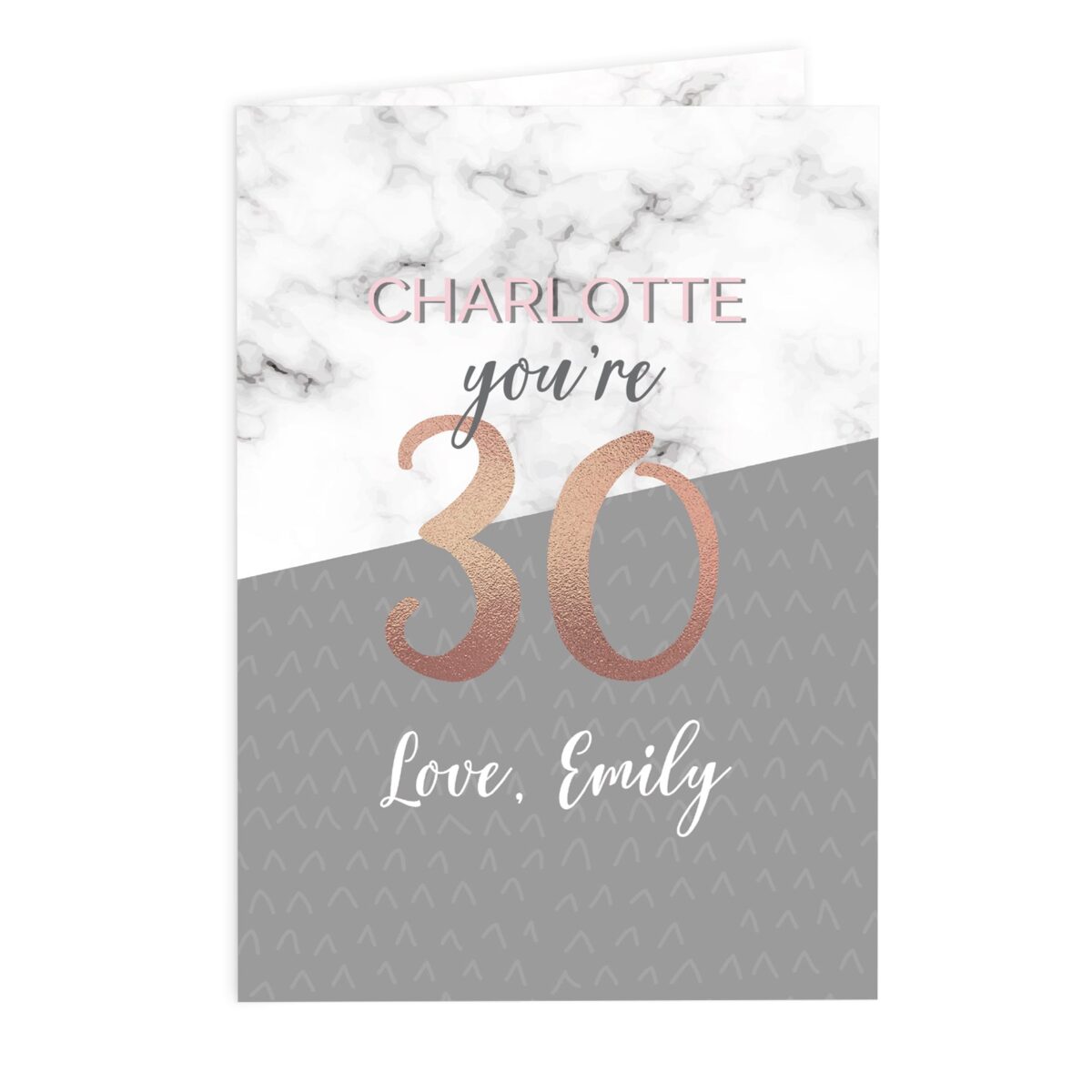 Personalised Marble and Rose Gold Birthday Card: 4 - Greeting Cards By Gift Moments