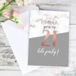 Personalised Marble and Rose Gold Birthday Card: 1 - Greeting Cards By Gift Moments