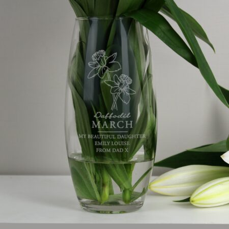 Personalised March Birth Flower Bullet Vase: 6 - Vases By Gift Moments